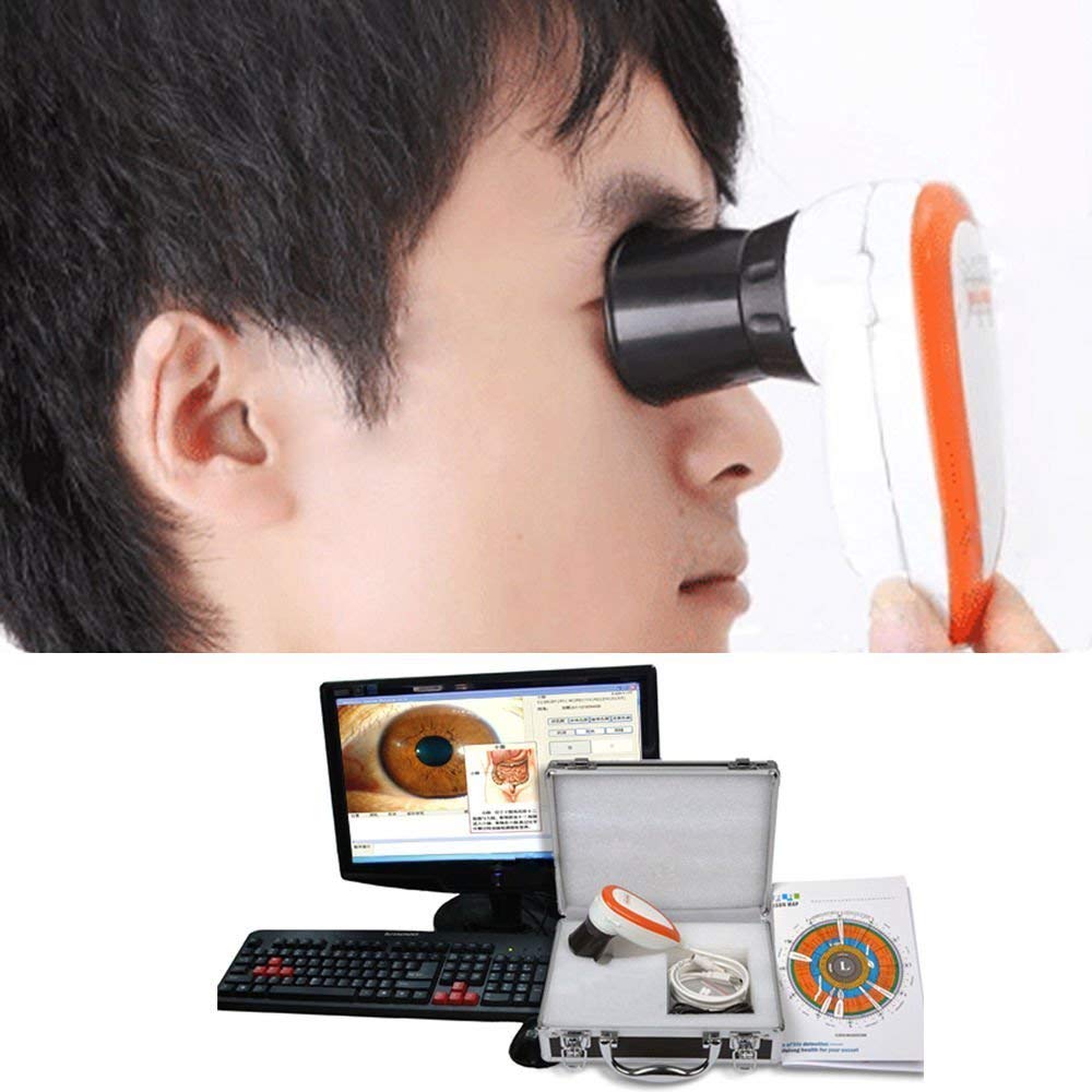Iriscope USB CCD Haute Résolution - Caméra Oculaire de Diagnostic avec Objectif iris de 5.0MP HD, Logiciel D'analyse Sans Pilote et Étui de Rangement en Métal par Home Care Wholesale