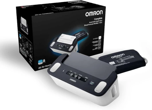 OMRON Complete Tensiomètre Bras et Appareil a Électrocardiogramme (ECG) - Validé cliniquement - Pour la détection de l'hypertension et le dépistage de la Fibrillation Auriculaire (FA) à domicile