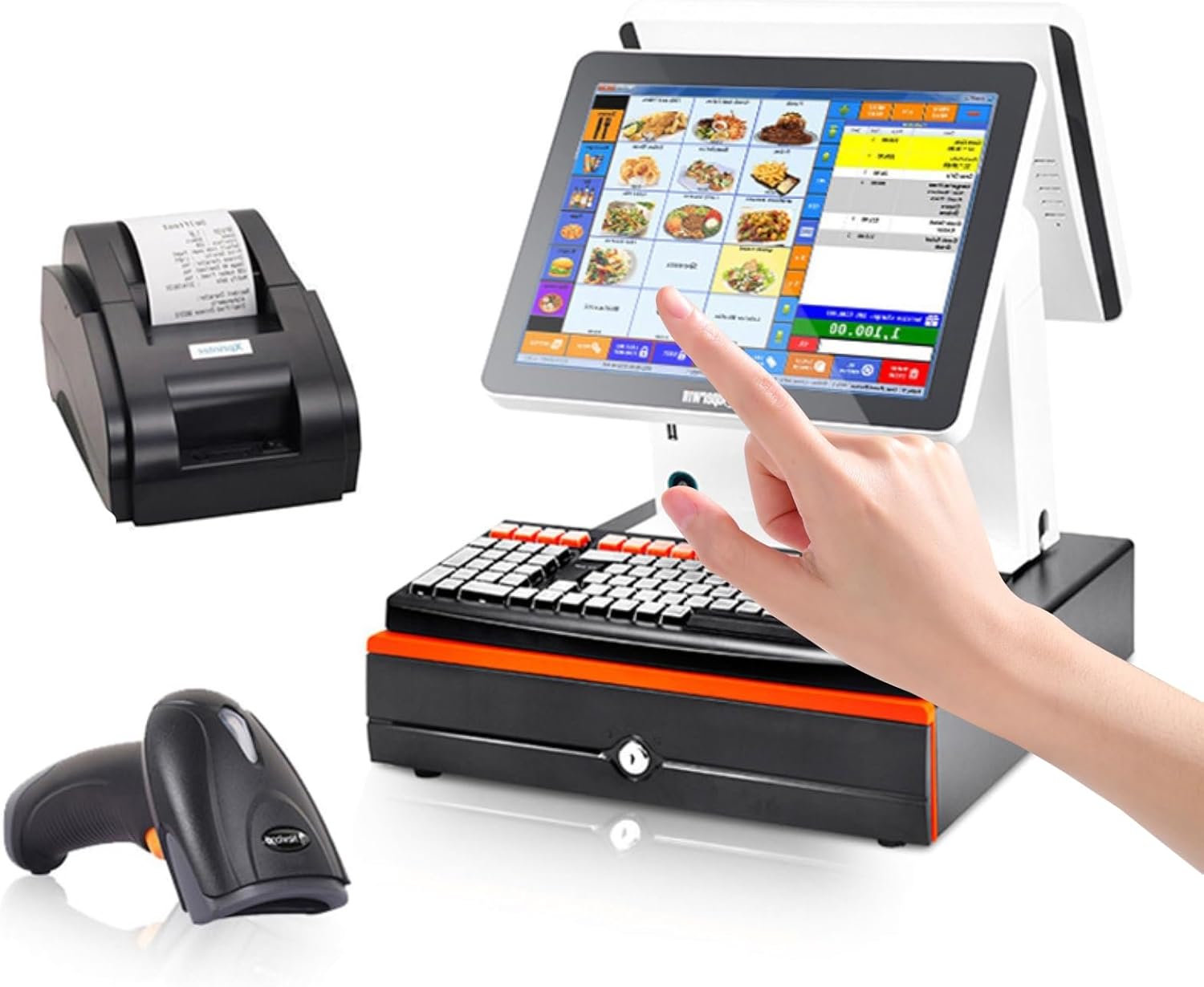 Système De Point De Vente Windows Hautes Performances - Gestion Intégrée For Restaurants/détaillants/dépanneurs - Extension Multiport For Périphériques Personnalisés - Écran Tactile Antireflet(Dual sc