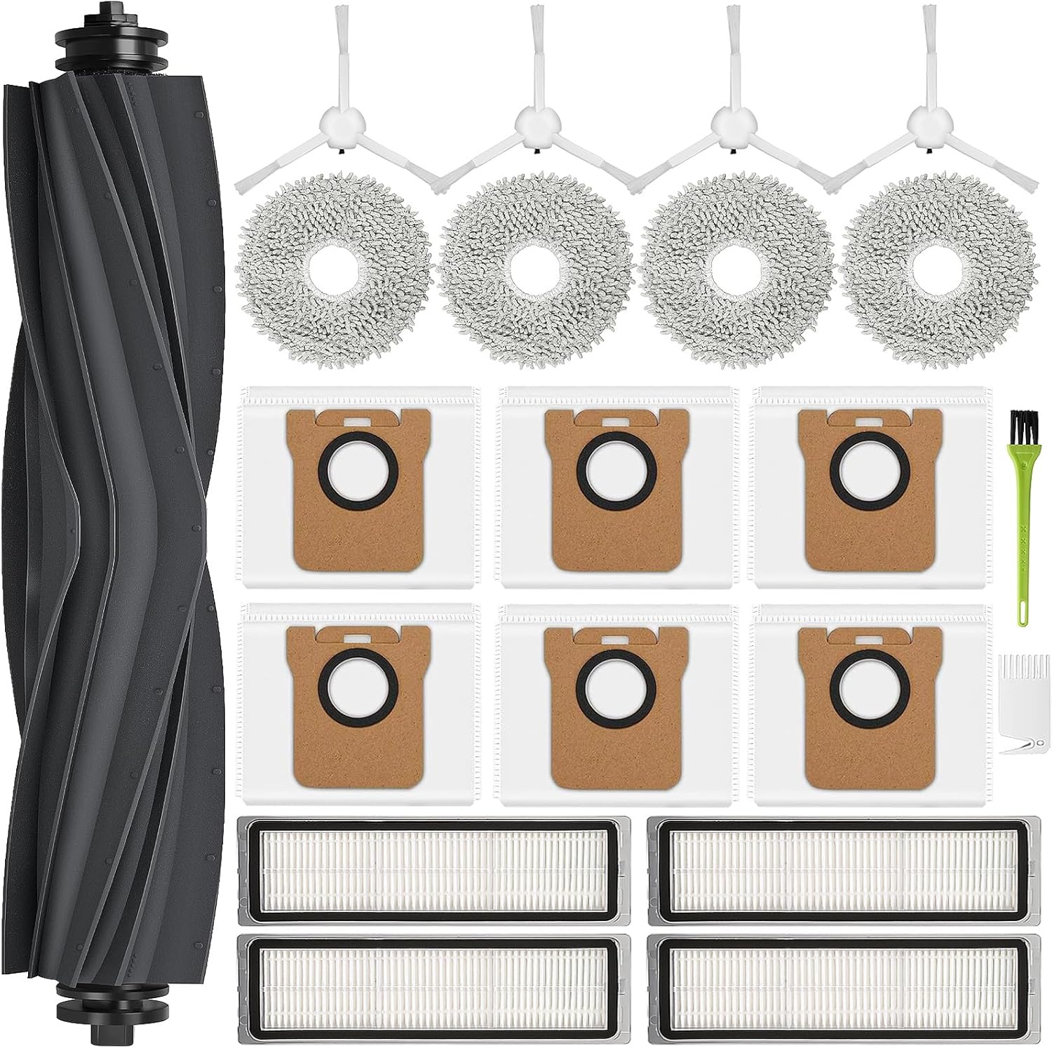 RUKHOOL Accessoires pour Xiaomi X20+ Plus/Dreame L10s Ultra Pièces de Rechange x20+ Accessoire pour X10+ Plus 6 Sacs à Poussière 1 Brosses Principales 4 Filtres 4 Brosse Latérale 4 Chiffon Nettoyage