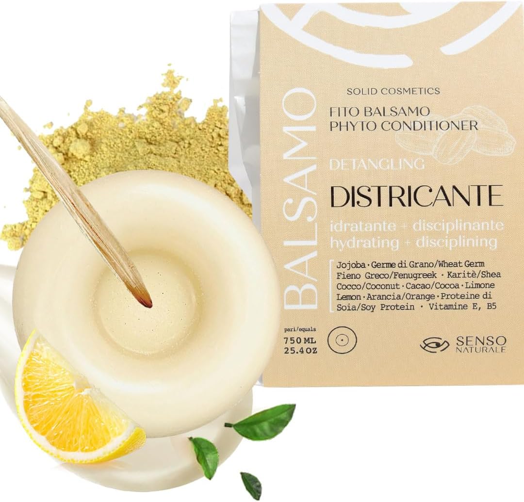 Après-Shampoing Démêlant Ecologique et Vegan Répare les Pointes Fourchues et Facilite le Coiffage 100% Naturel et Sans Plastique, ph 4.0-4.5