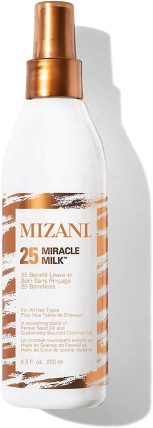 Soin Sans Rinçage, Spray Protecteur de Chaleur, Pour Toutes Textures de Cheveux, Réparateur et Démêlant, Enrichi en Huile de Coco et de Graines de Fenouil, 25 Miracle Milk, 250 ml