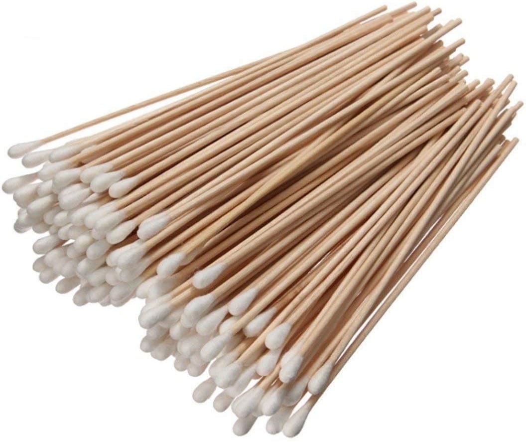 200pcs Long Manche En Bois-coton-applicateur Coton-tige Bâtonnets D'ouate Bâtonnets D'ouate En Bambou Avec Bouts Épais Bâtonnets D'ouate Longs Bâtonnets D'ouate Manche En Bois