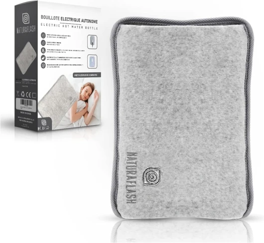 Bouillotte Electrique chauffante rechargeable douce confortable, tissu souple revêtement agréable, idéale soulage douleur musculaires mains taille ventre nuque cervicales dos pour enfants, adulte