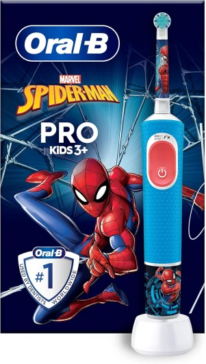 Oral-B Pro Kids Brosse A Dents Electrique Spider-Man Marvel, Brossette Oral B Plus Douce, 2 Modes De Nettoyage, Magic Timer Disney, 4 Stickers, Embout De Rechange, Chargeur, Enfants De 3 Ans Et Plus