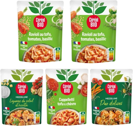 Lot de 5 Plats Cuisinés aux Saveurs Italiennes - Plats cuisinés individuels- Rapide à Réchauffer - Végétarien et Bio