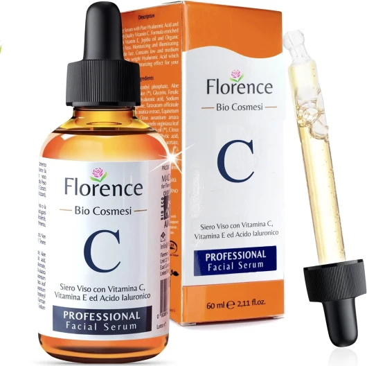 60ml - BIO Sérum Visage à la Vitamine C/E, Acide Hyaluronique Pur et Niacinamide - Anti-rides, Anti-taches, Anti-âge et Hydratant - Soin Visage Végétalien - Idéal Également Comme Crème pour Les Yeux