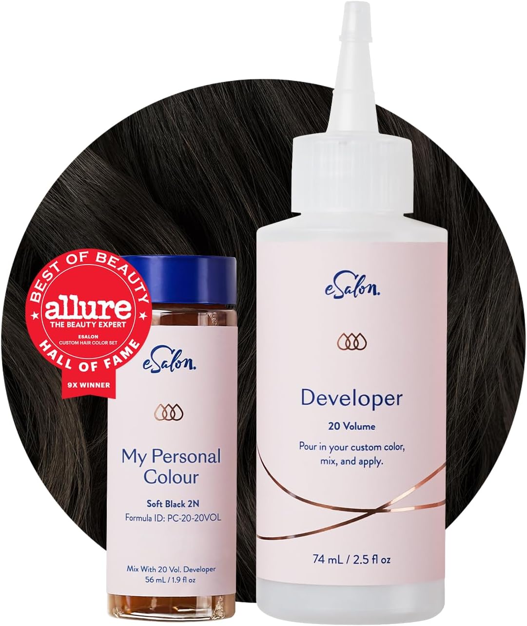 ESalon Coloration Permanente - Sans Ammoniaque Sans PPD - Couvre 100% des cheveux blancs - Résultat Professionnel