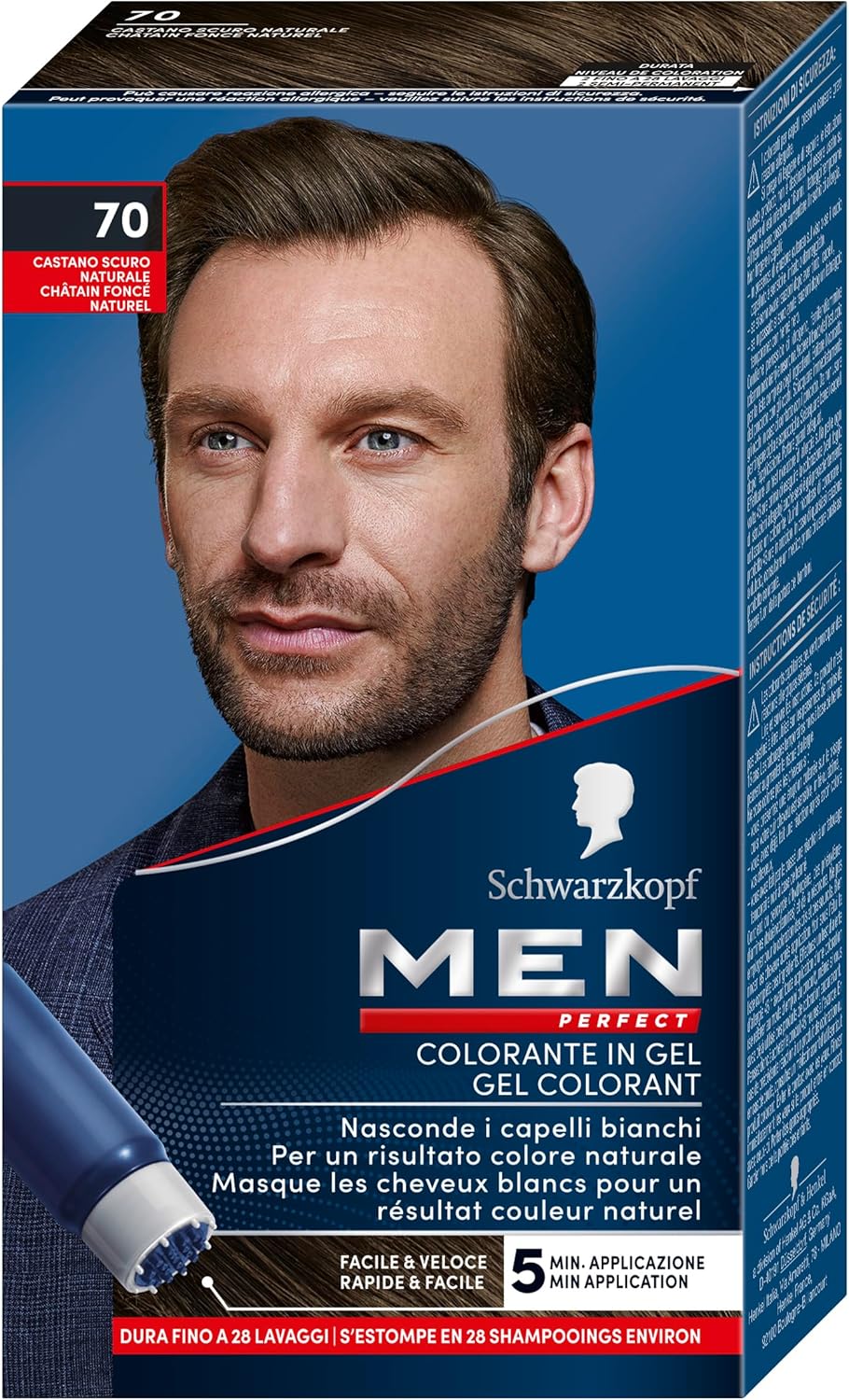 Couleur Men Perfect 70 Châtain foncé naturel, Châtain foncé Naturel, 1 Unité (Lot de 1)