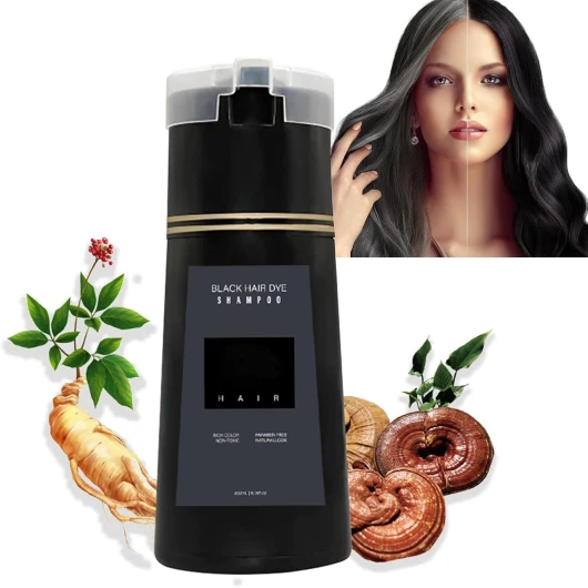 Nova Hair Instant Dye Shampooing de coloration pour cheveux noirs - Shampooing magique de coloration des cheveux - Longue durée - Shampoing pour femmes et hommes (noir)