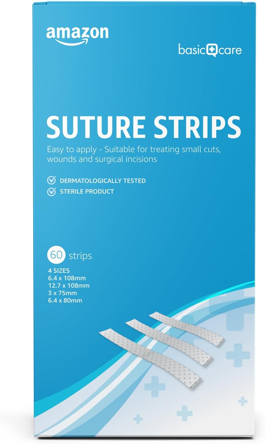 Bandes de suture stériles hypoallergéniques, 4 tailles, 60 Unités (lot de 1)