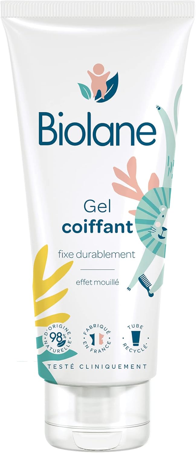 Gel Cheveux Coiffant - Bébé - Nouveau Packaging - Effet Mouillé - Fixe les Cheveux Fins - Coiffure - Ingrédients Naturels - 100ml - Fabriqué en France