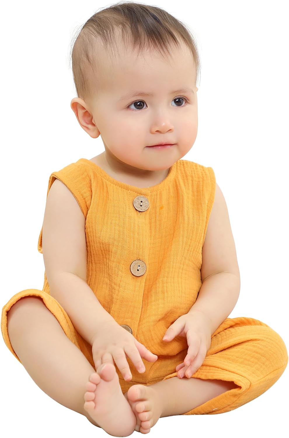 COOKY.D Unisexe Nouveau-Né Bébé Garçons Filles Coton Barboteuse sans Manches Combinaison Bébé Vêtements D’Été Body Tenues,0-24 Mois