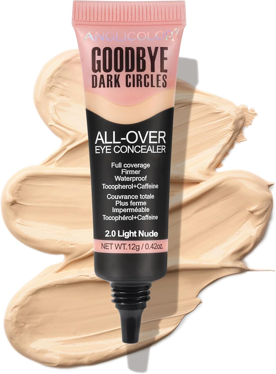 Concealer, Anti Cerne, Concealer à Couvrance Complète, Correcteur de couleur, De larga duración, Hydratation, Adecuado Para Todo Tipo de Pieles (02#Light Nude, 12g)