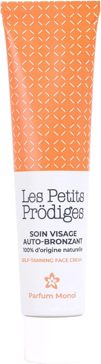 Soin Visage Auto-Bronzant Hydratant - Teint Hâlé Rapide et Durable - Senteur Monoï 100% d'Origine Naturelle, Certifié Bio, Vegan, Fabriqué en France - LES PETITS PRODIGES