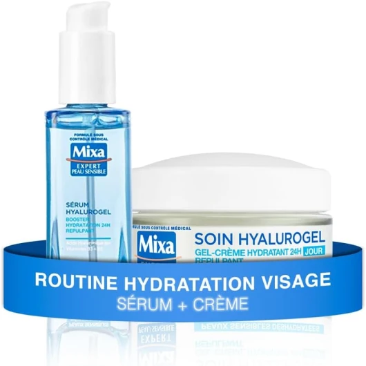 Expert Peau Sensible - Hyalurogel de routine - Booster Hydratation Répulpant 24 heures - Acide Hyaluronique Pur, Vitamine B3 + B5, Sérum + Soin