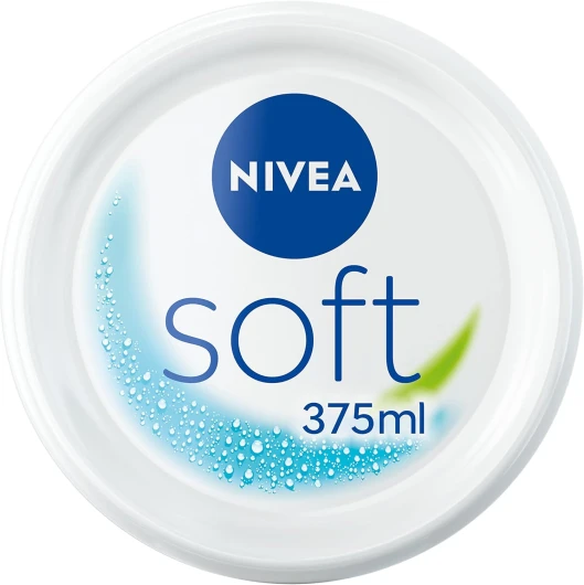 Soft Crème de soin hydratante (1 x 375 ml), Pot de crème pour le corps à l’hydratation intense, Soin corporel contenant de l’huile de jojoba et de la vitamine E