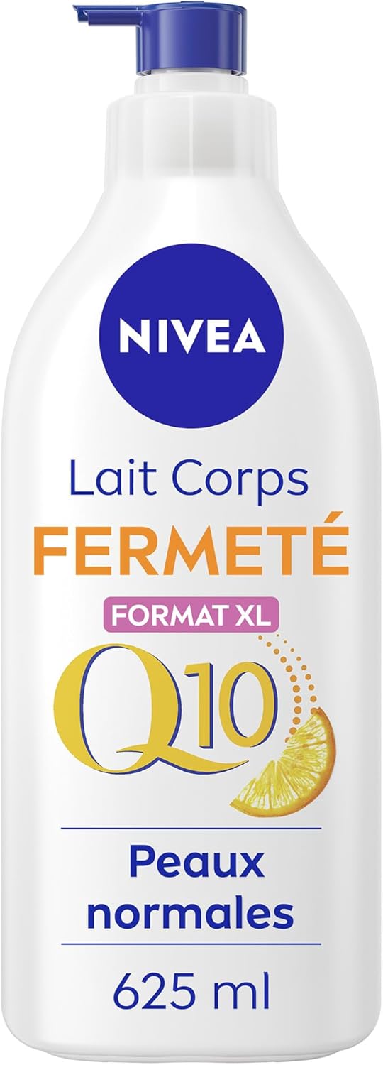 Lait Corps Fermeté Q10 48H (1x 625ml) — Lait hydratant enrichi en Co-Enzyme Q10 & Vitamine C — Crème Hydratante raffermissante pour le corps pour peaux normales