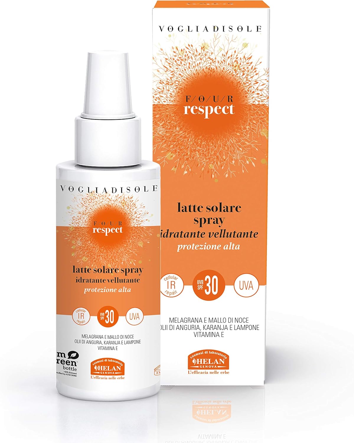 Vogliadisole Respect Lait Solaire Spray Haute Protection Spf30 Visage Et Corps - 100 Ml