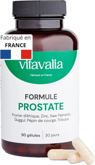 Formule Prostate - 90 gélules - Prunier d'Afrique + Saw Palmetto + Guggul + Pépin de courge + Tribulus + Zinc - Fabriqué en France