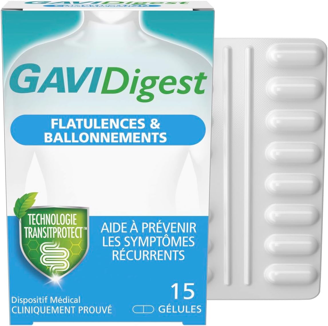 Flatulences & Ballonnements, 15 gélules, sans gluten, sans lactose