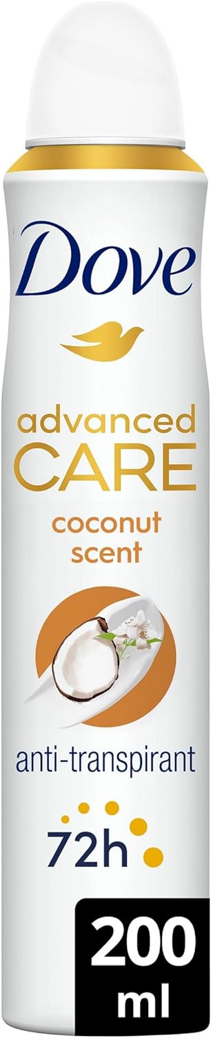Déodorant Femme Advanced Care Noix de coco et fleur de jasmin - Spray Anti-transpirant - Soin des aisselles quotidien - 72h de protection - 200ml