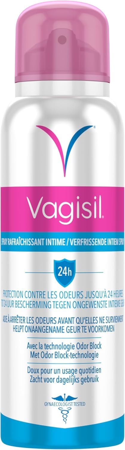 Déodorant Intime Féminin en Spray, Utilisation Quotidienne Sans Alcool, Protection 24h contre les Odeurs, 125 ml