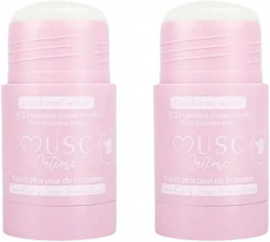 La Marque Officielle - Déodorant Anti Transpirant - Musc Blanc – Anti Mauvaises Odeurs - 90% D'Ingrédients Naturels – Sans Sel D'Aluminium Ni Pertubateur Endocrinien - Lot de 2x50g