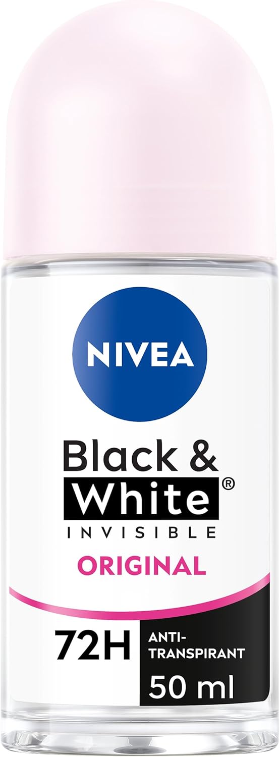 Déodorant Bille Black & White Invisible (1 x 50ml), déodorant femme anti-traces blanches et jaunes, anti-transpirant anti odeur & humidité, protection efficace 72 h, sans alcool