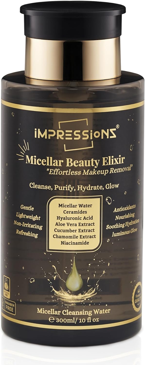 Micellar Water Effortless Makeup Remover – Gentle, Non-Sticky, Hypoallergenic Cleansing Water for All Skin Types – Fragrance-Free, Quick & Convenient for Face & Eyes, Hydrates & Soothes