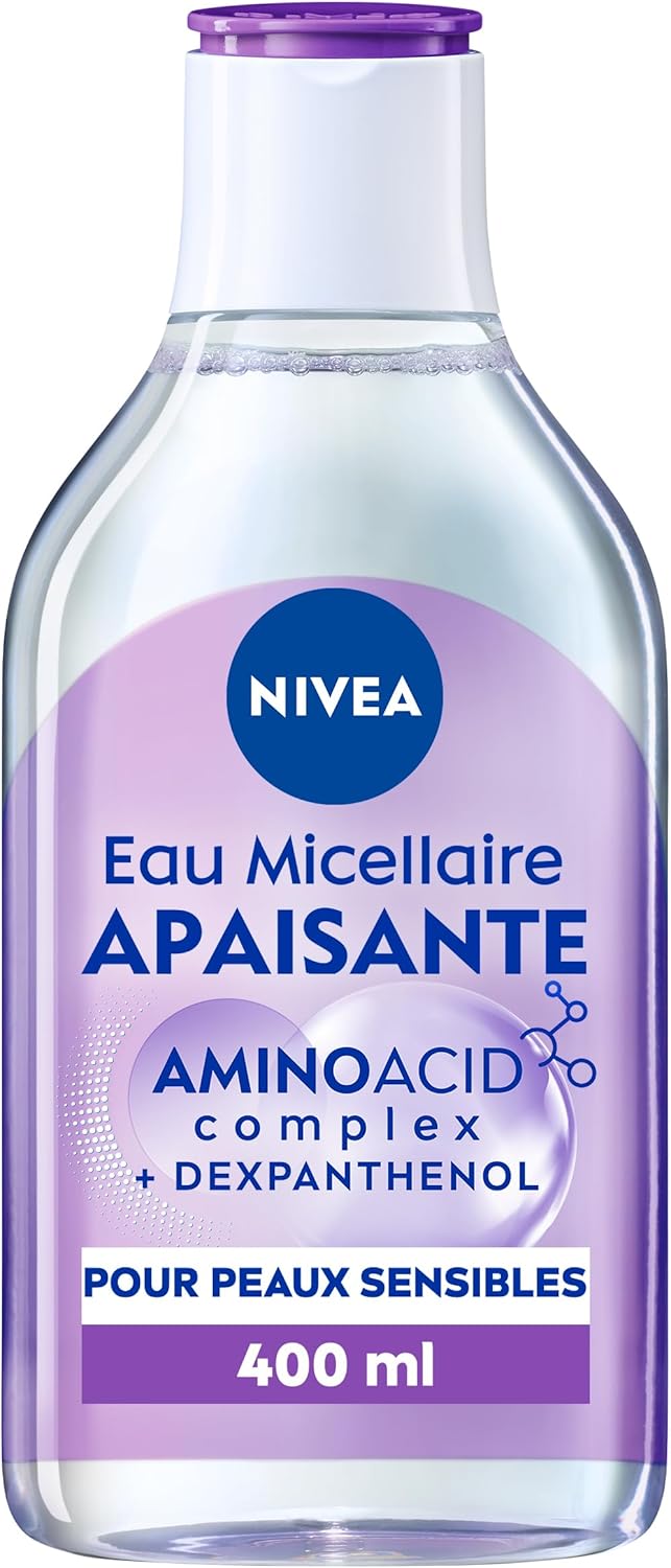MicellAIR SKIN BREATHE Eau Micellaire Peaux Sensibles (1 x 400 ml), démaquillant 3 en 1 sans parfum ni colorant, nettoyant visage, yeux & lèvres