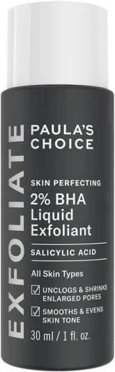 Paula's Choice SKIN PERFECTING 2% BHA Lotion Exfoliante - Gommage Visage avec Acide Salicylique - Réduire les Points Noirs & Pores Dilatés - pour Peau Mixte et Peau Grasse - 30 ml