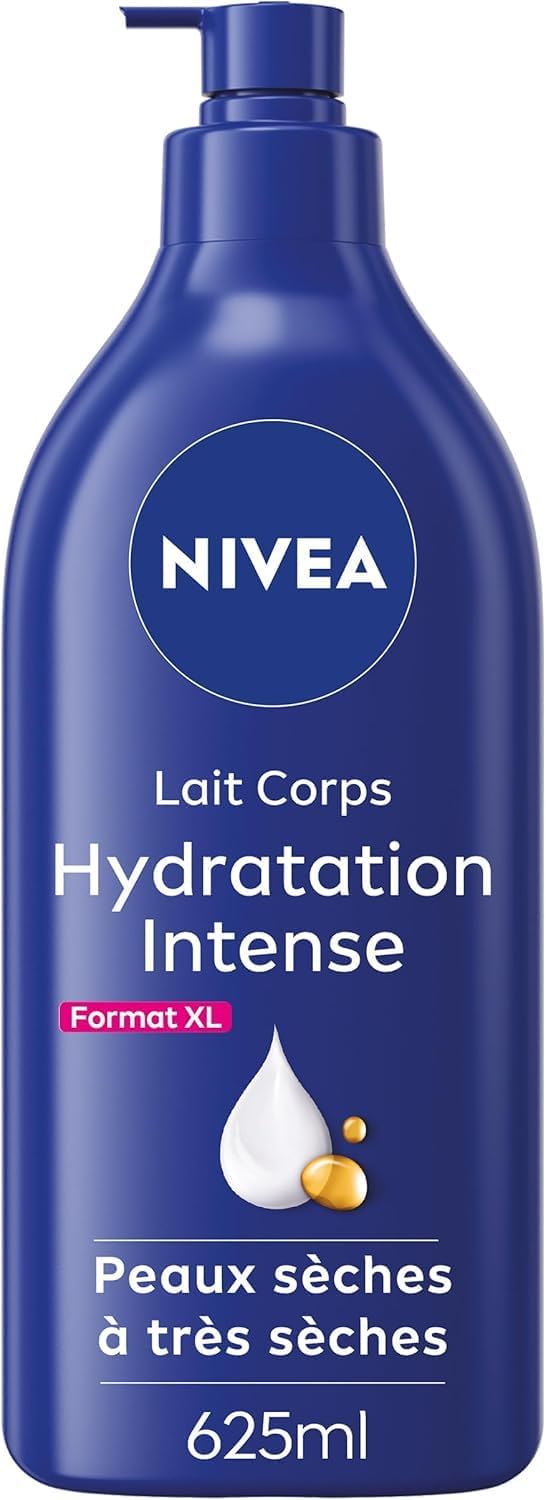 Lait corps Hydratation Intense 72H (1 x 625 ml) — Lait Nourrissant à l'Acide Hyaluronique pur & Huile d'Amande Douce — Crème hydratante corps pour peaux sèches à très sèches