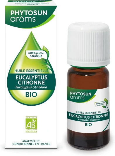Huile Essentielle d'Eucalyptus Citronné Bio - HEBBD - 100 % Pure & Naturelle - 100% Bio - Analysée & Conditionnée en France - 10 ml Eucalyptus Citronné 10 ml (Lot de 1)