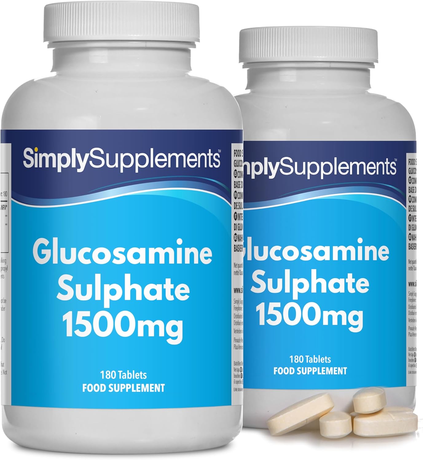 Glucosamine Sulfate 2KCL 1500mg - Formule Forte pour Mode de Vie Actif - Source Marine - 360 Comprimés - 12 Mois d'Approvisionnement - Fabrication au Royaume-Uni selon les Normes BPF