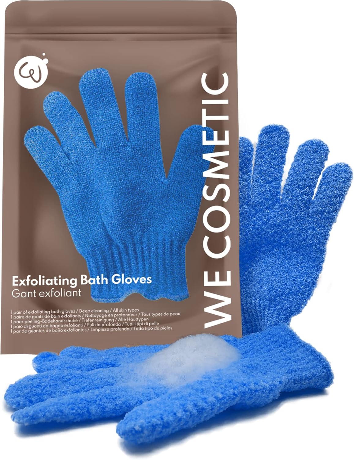 2x Gants Exfoliants Pour Le Corps - Gommage Et Gant De Crin - Gant De Toilette Adulte - WE COSMETIC (Medium Exfoliation)