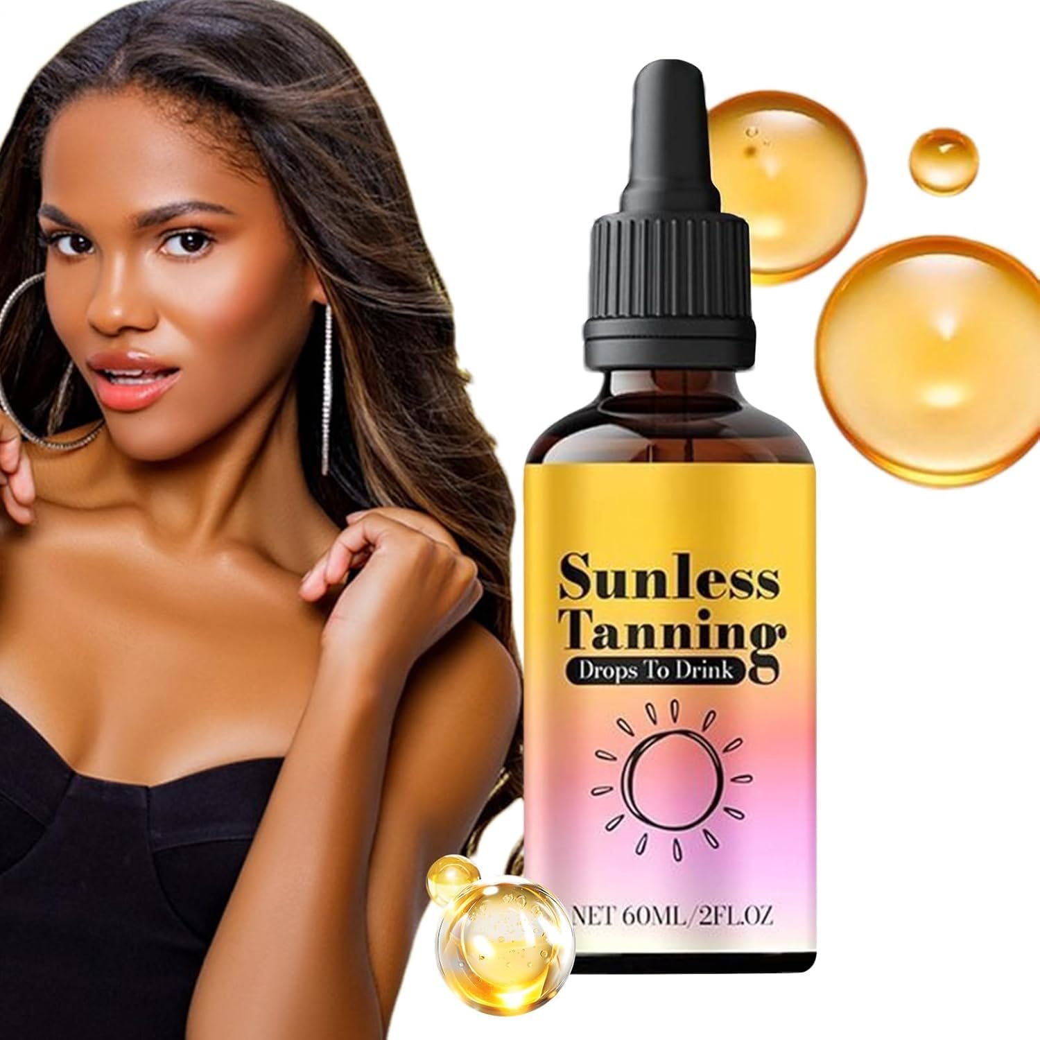 Tannage Sans Soleil Gouttes À Boire, 60 Ml De Gouttes De Bronzage Nourrissant Auto-tannant Les Gouttes - Nourrissant Et Hydratant, Favorise Teint Naturel (1PCS)