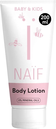 Lait corporel naturellement nourrissant pour bébés et enfants - 200 ml, prend soin de la peau sensible des bébés et des enfants, sans huiles minérales, vegan