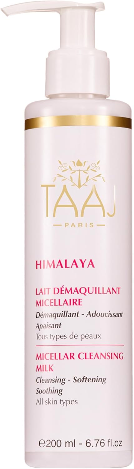 Lait Démaquillant Micellaire Hymalaya - Nettoie et Démaquille - Élimine les Impuretés - Peau Parfaitement Douce et Souple - Le Teint est Frais et Lumineux - Fabriqué en France - Vegan -200ML