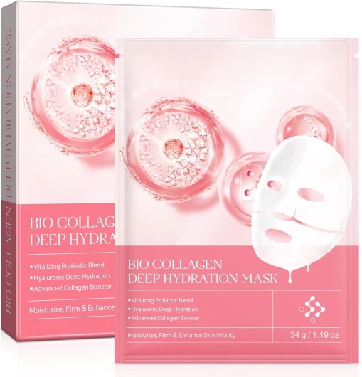 Bio Collagen Mask, Masque Visage Collagene, 4 Pcs Biodance Bio-Collagen Real Deep Mask, Masque Visage Hydratant, Collagen Mask
