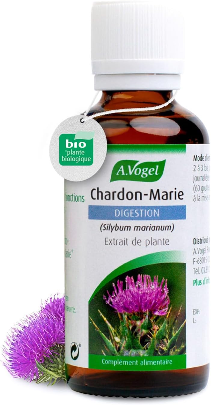 A.VOGEL - Complément alimentaire - Digestion fludifiée et apaisée - Soutient le bon fonctionnement du foie - Antioxydant et détox- Extrait de chardon-marie bio - 50ml