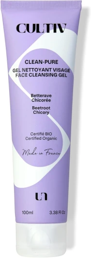 Cosmetique - Gel nettoyant visage 100ml - Pour peaux sensibles - Nettoyage en profondeur - Texture gel moussante - Sans parfum, non comédogène - 98% Ingrédients Naturels - Bio et Vegan