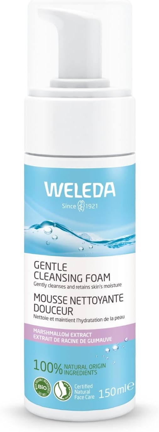 Mousse nettoyante Douceur Hamamélis - Nettoie en prodondeur, préserve l'hydratation de la peau - Peaux normales à mixtes - NATRUE* - Vegan*** - 150 ml