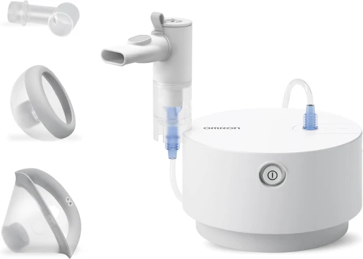 OMRON X105 Advanced Versatile Nebulizer inhalateur pour vos conditions respiratoires telles que le rhume, l'asthme et la bronchite chez les adultes/enfants, y compris des accessoires de haute qualité