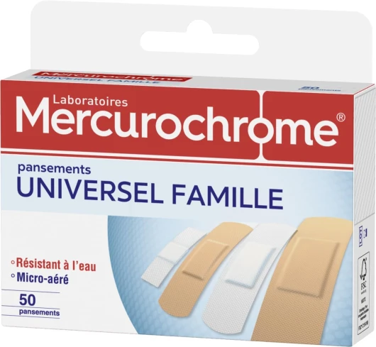 Pansements universel famille Mercurochrome - x50