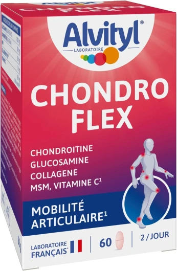 Chondroflex - 5 éléments essentiels - Mobilité articulaire - 30 jours de prise renouvelable, Gris, 60 comprimés (Lot de 1)