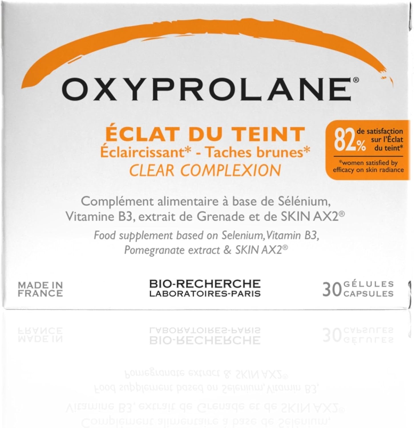 Oxyprolane® Eclat du Teint • Complément Alimentaire Teint & Taches brunes • Cure 1 mois / 30 gélules (1/j) • Fabriqué en France par LABORATOIRES BIO-RECHERCHE ®