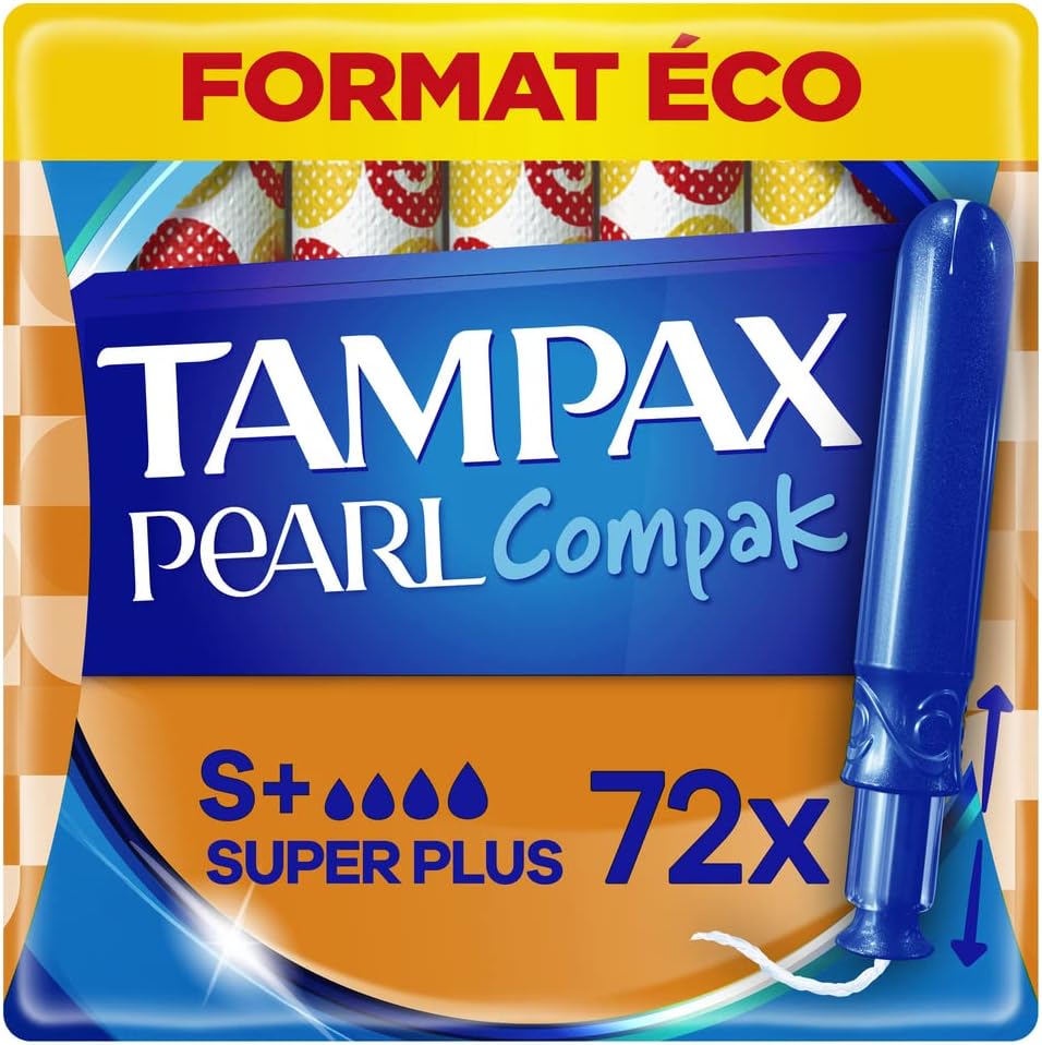 Compak Pearl, Super Plus, 72 Tampons Avec Applicateur, Flux Abondants, Format Eco, Triple Confort avec Applicateur doux, MotionFit, Voile Douceur, Certifié Oeko-Tex