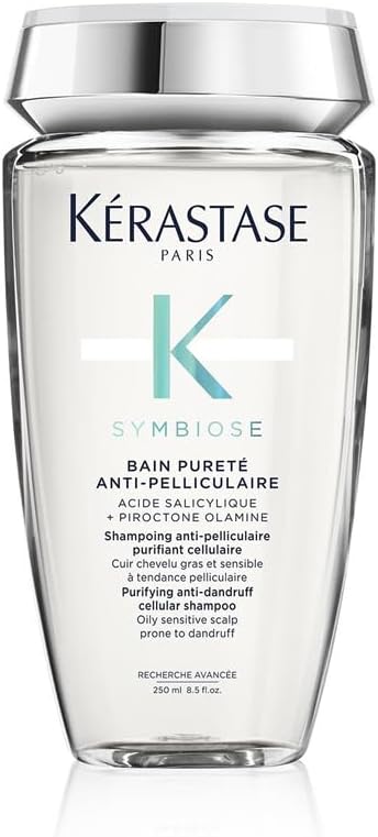 KÉRASTASE Symbiose - Shampoing Anti-Pelliculaire Purifiant et Apaisant - Pour Cuirs Chevelus Gras et Sensibles à Tendance Pelliculaire - Sans Sulfate et Silicone - Bain Pureté Anti-Pelliculaire