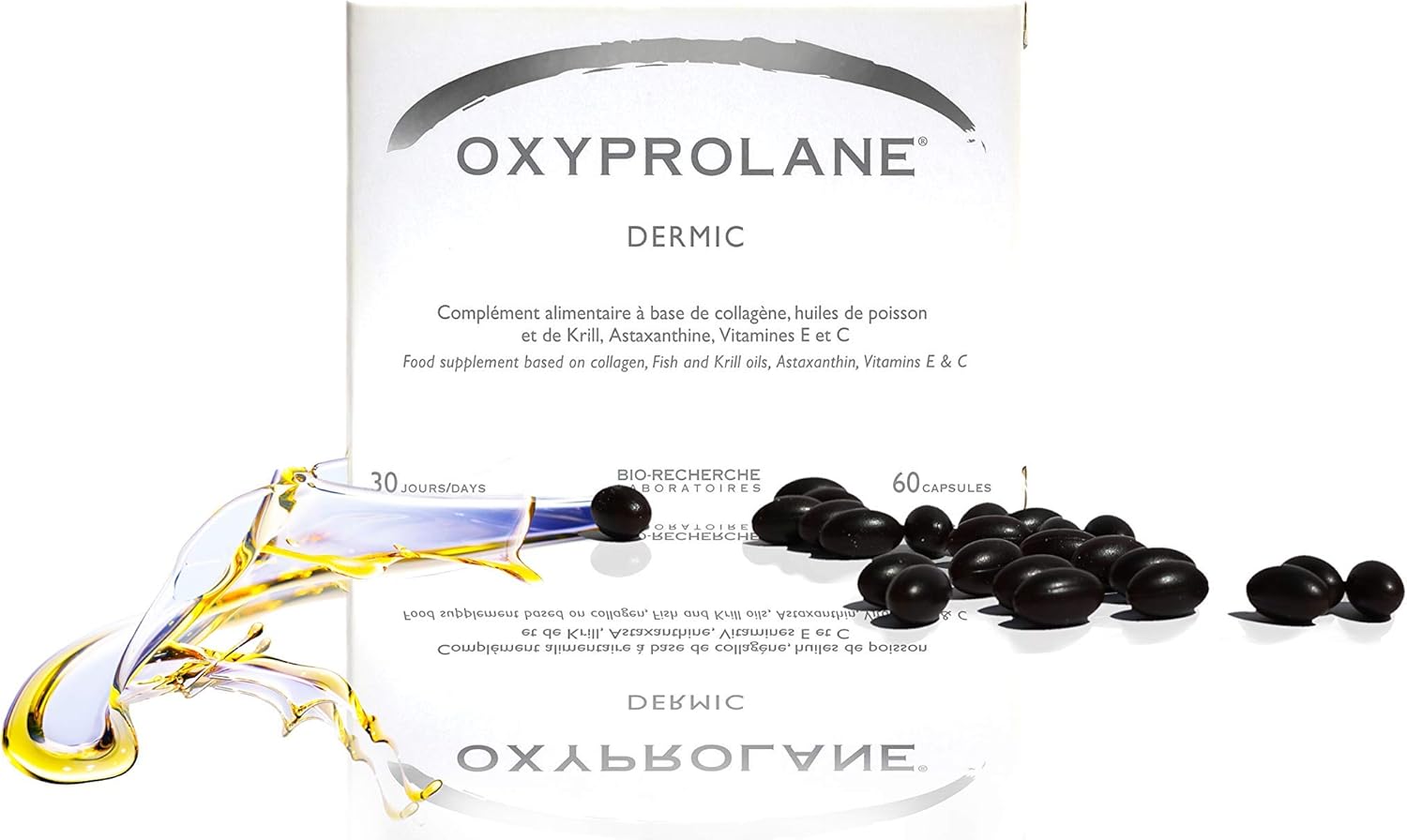 Oxyprolane® Dermic • Complément Alimentaire Anti-âge et Cicatrisant • Cure 1 mois / 60 gélules (2/j) • + 30% de synthèse du collagène en 3j • Fabriqué en France